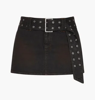 Спідниця жіноча Ksubi Micro Mini Belted Greased Brown WPS26SK007