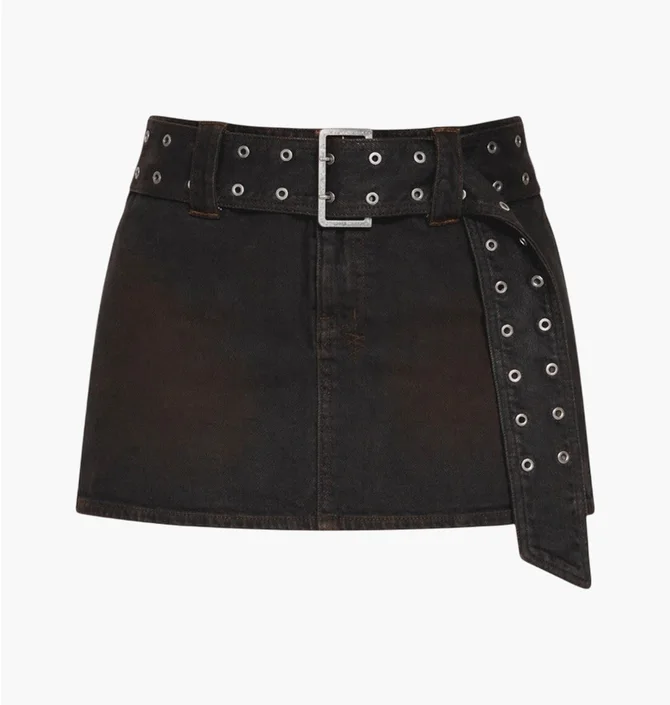 Спідниця жіноча Ksubi Micro Mini Belted Greased Brown WPS26SK007