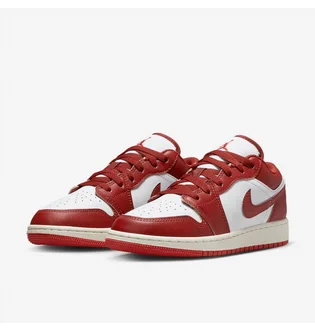 Кроссовки детские Air Jordan 1 Low Se Older White/Red FJ3465-160