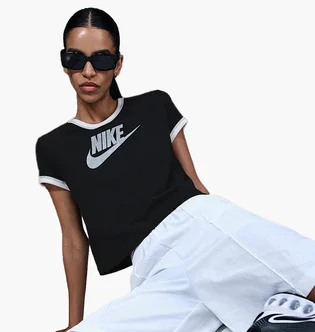 Футболка женская Nike Sportswear Short-Sleeve Ringer T-Shirt Black IF4072-010