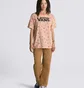 Футболка женская Vans Fruit Checkerboard Oversized Tee Beige/Peach VN0003V6BM5