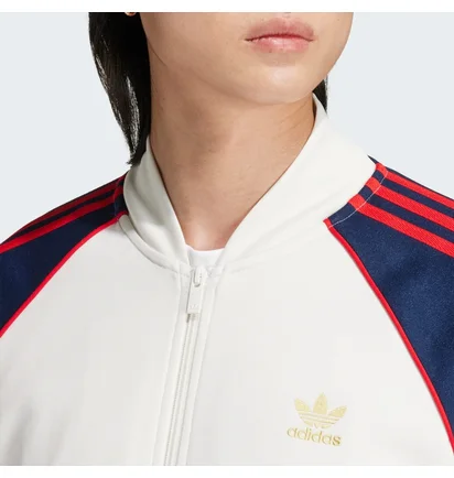 Олимпийка мужская Adidas Adicolor Classics Sst Track Jacket Beige/Blue IY9859