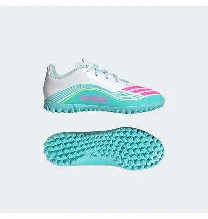 Сороконожки детские Adidas F50 Messi Club White/Turquoise JQ0949