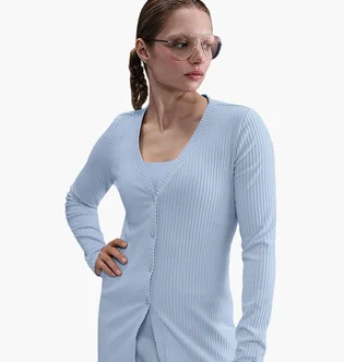 Кофта женская Nike Sportswear Chill Knit WomenS Slim Ribbed Cardigan Light Blue HJ1242-423