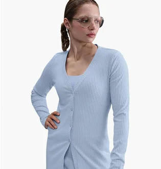 Кофта женская Nike Sportswear Chill Knit WomenS Slim Ribbed Cardigan Light Blue HJ1242-423