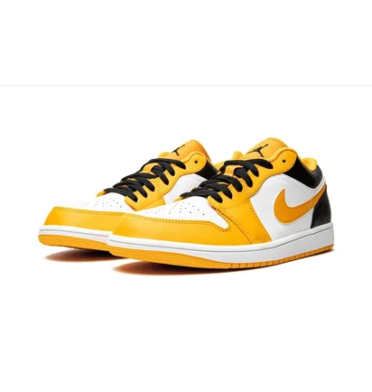 Кросівки чоловічі Air Jordan 1 Low White/Yellow 553558-701