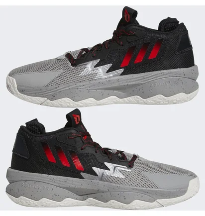 Кросівки унісекс Adidas Dame 8 Basketball Shoes Black/Grey Hr1558