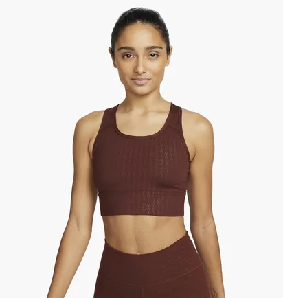 Топ женский Nike Womens Medium-Support 1-Piece Pad Longline Printed Sports Bra Bordo Dm0553-273