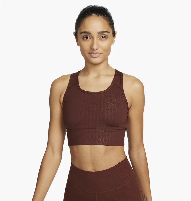 Топ женский Nike Womens Medium-Support 1-Piece Pad Longline Printed Sports Bra Bordo Dm0553-273
