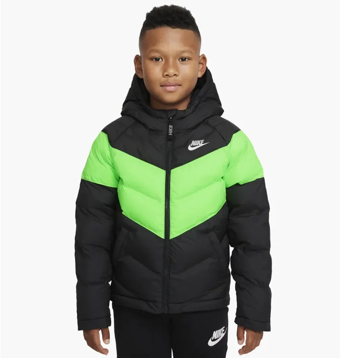 Пуховик дитячий Nike U NSW SYNTHETIC FILL JACKET Black/Green CU9157-016
