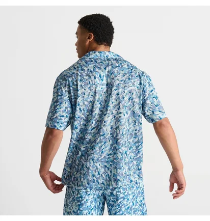 Рубашка мужская Air Jordan Essentials Allover Print Button-Down Poolside Top Light Blue FN4641-423