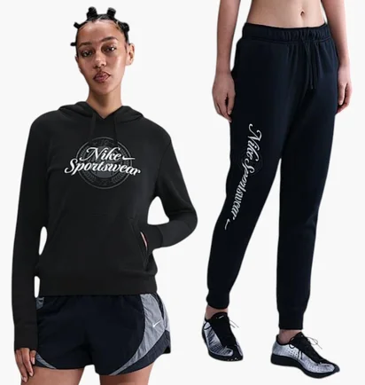 Спортивный костюм женский Nike W Nsw Club Flc Gx Std Po Black IH8496-010__HV2346-010