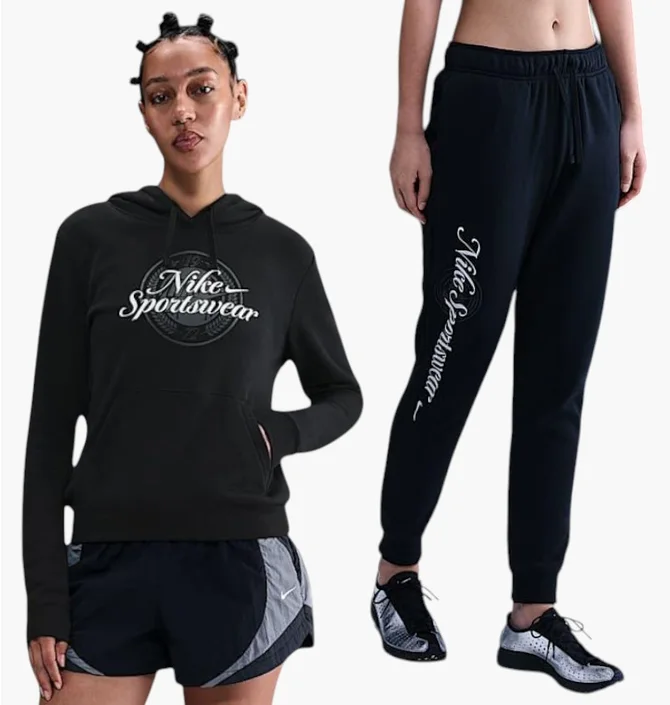 Спортивный костюм женский Nike W Nsw Club Flc Gx Std Po Black IH8496-010__HV2346-010