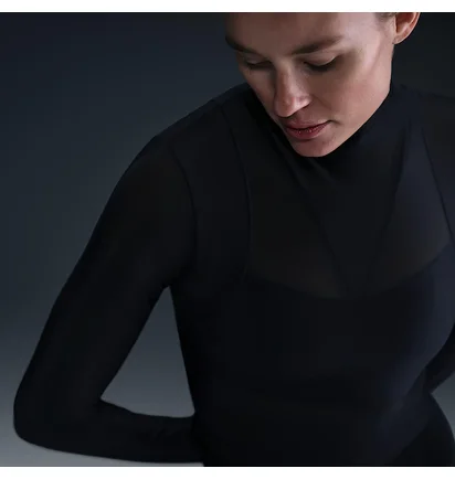 Лонгслив женский Nike Zenvy Sheer WomenS Dri-Fit Black FV7915-010