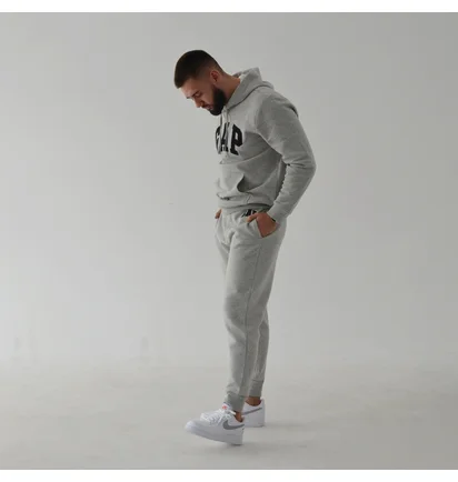 Худі чоловіче Gap Logo Hoodie Light Heather Grey 510981021
