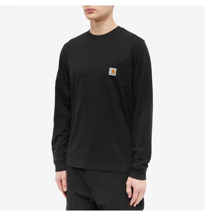Лонгслів чоловічий Carhartt Long Sleeve Pocket Tee Black I030437-89XX