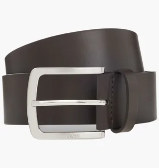 Ремень мужской Boss Italian-Leather Belt With Logo-Engraved Buckle Brown 50471321-202