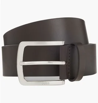 Ремень мужской Boss Italian-Leather Belt With Logo-Engraved Buckle Brown 50471321-202