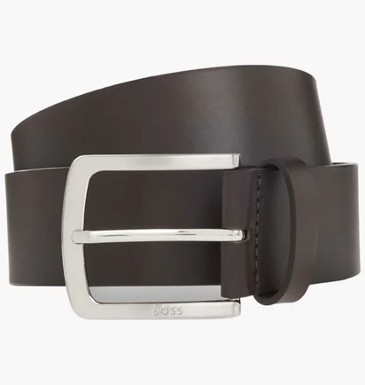 Ремень мужской Boss Italian-Leather Belt With Logo-Engraved Buckle Brown 50471321-202