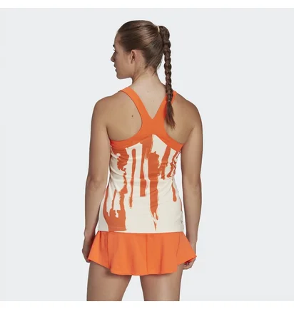 Майка женская Adidas Thebe Magugu Tennis New York Y-Back Tank Top White/Orange Ht4235