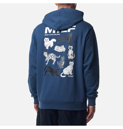 Худі чоловіче RipNDip Man I Love Felines Blue RNDSUM24130