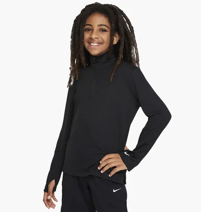 Кофта детская Nike Multi Older Dri-Fit Uv Long-Sleeve 1/2-Zip Top Black FN8375-010
