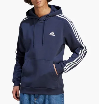 Худи мужское Adidas Hooded Sweatshirt Sportswear Essentials Fleece 3-Stripes Blue IJ6473