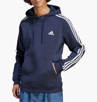 Худи мужское Adidas Hooded Sweatshirt Sportswear Essentials Fleece 3-Stripes Blue IJ6473