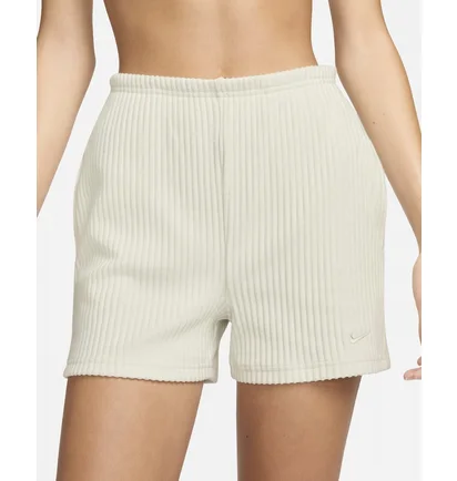 Шорты женские Nike Sportswear Chill Knit High-Waisted Slim 3 Ribbed Shorts Beige FN3674-104