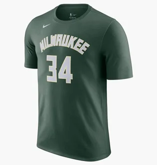 Футболка мужская Nike Milwaukee Bucks Nba T-Shirt - Giannis Antetokounmpo #34 Green Dr6385-329