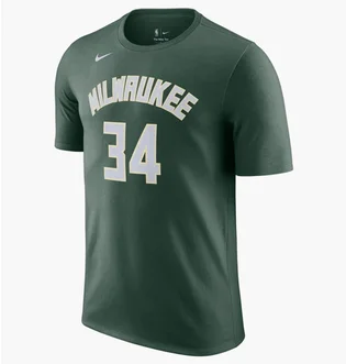 Футболка мужская Nike Milwaukee Bucks Nba T-Shirt - Giannis Antetokounmpo #34 Green Dr6385-329