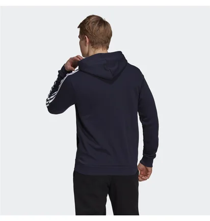 Худи мужское Adidas Essentials Fleece 3-Stripes Hoodie Blue GK9073