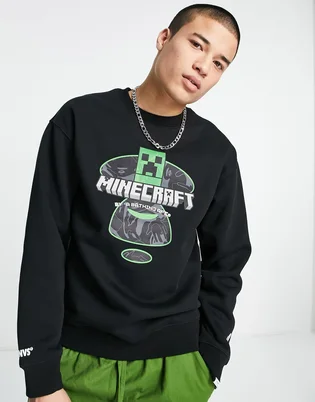Свитшот мужской Bape X Minecraft Logo Sweatshirt Black AAP-SE-M9564XX