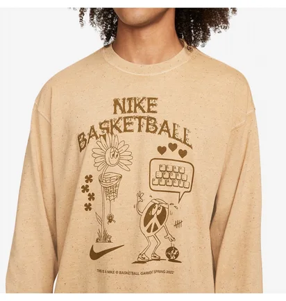 Лонгслив мужской Nike Basketball Ls Tee Beige DN3044-101