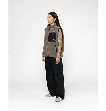 Жилетка унисекс Stussy Sherpa Grey 118528-1015