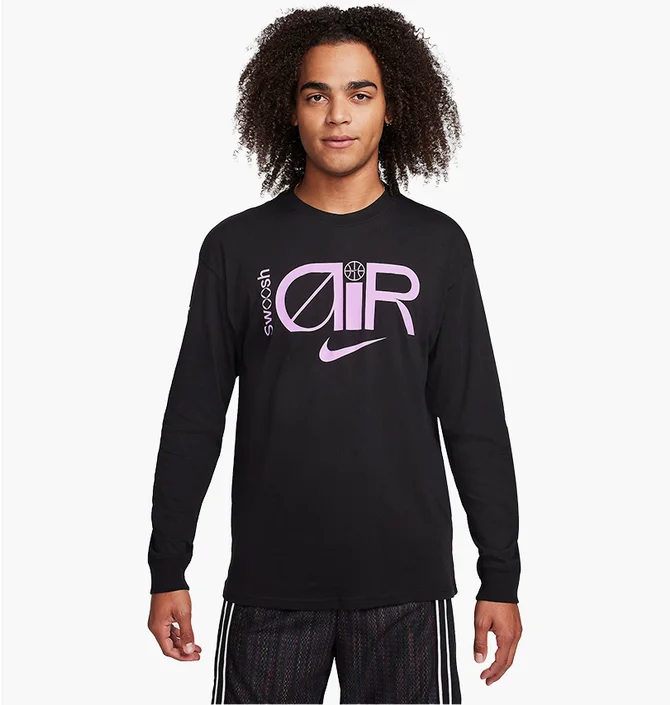 Лонгслив мужской Nike Max90 Long-Sleeve Basketball T-Shirt Black FN0819-010