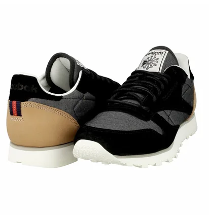 Кроссовки мужские Reebok Cl Leather Fleck Black/Grey AQ9723