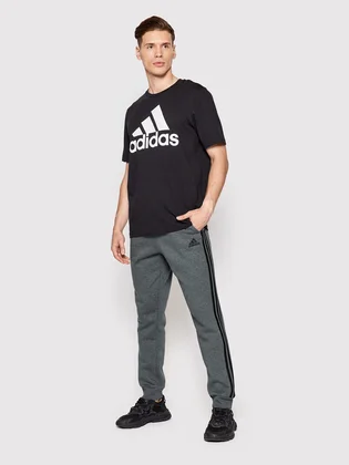 Штаны мужские Adidas Essentials Fleece Tapered Cuff 3-Stripes Pants Grey GK8826