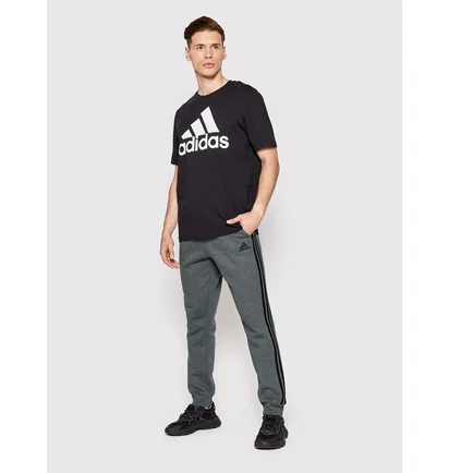 Штаны мужские Adidas Essentials Fleece Tapered Cuff 3-Stripes Pants Grey GK8826