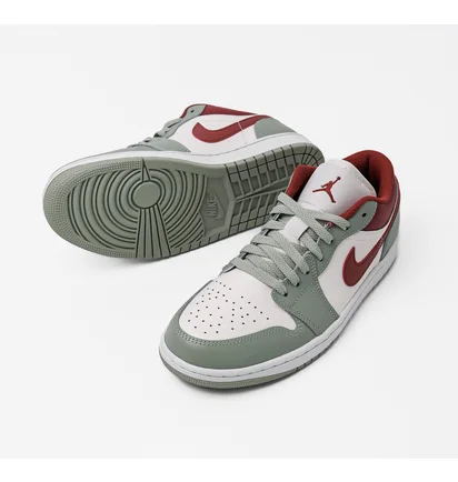 Кросівки чоловічі Air Jordan 1 Low Jade Horizon White/Olive 553558-133