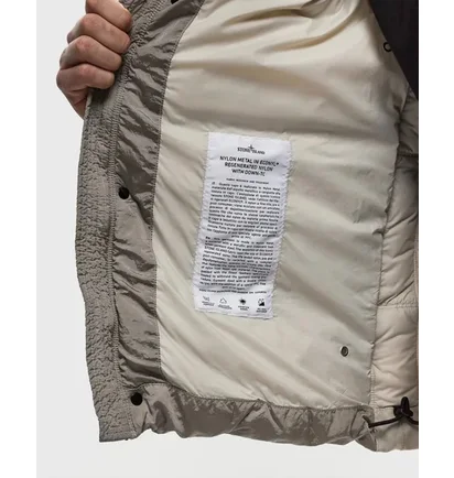 Пуховик мужской Stone Island Crinkled Econyl® Grey 811541419-V0097