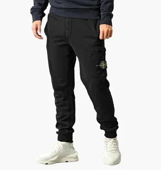 Штаны мужские Stone Island Stretch Tela Paracadute Cargo Straight Pants Black 801564551-A0029