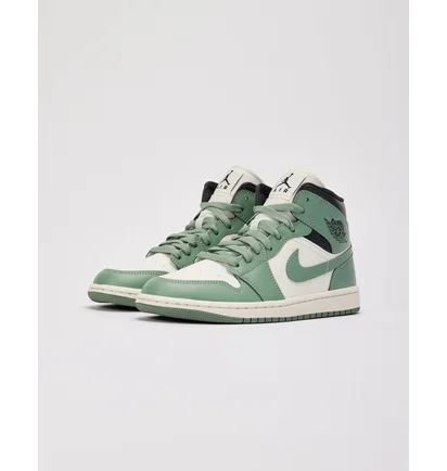 Кроссовки женские Air Jordan Air 1 Mid Green/White BQ6472-130