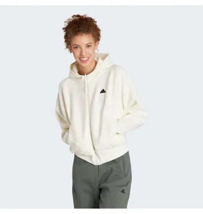 Толстовка жіноча Adidas Z.N.E. Full-Zip Hoodie Beige IS3918