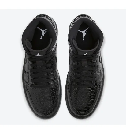 Кроссовки женские Nike Air Jordan 1 Mid Wmns Snakeskin Black Bq6472-010