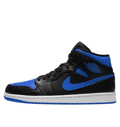 Кроссовки мужские Air Jordan 1 Mid Black/White/Hyper Royal 554724-068