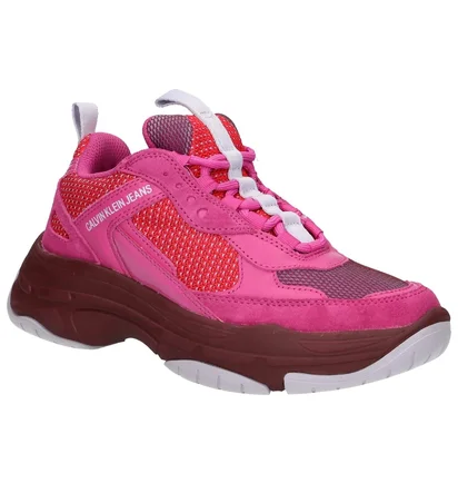 Кроссовки женские Calvin Klein Maya Low Top Lace Up Pink/Violet B4R0823-MULTI-HOT-PINK