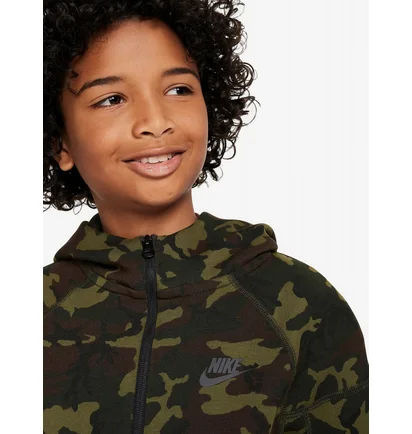 Спортивный костюм детский Nike Sportswear Tech Fleece Camo/Green FN9118-010__FN9120-010