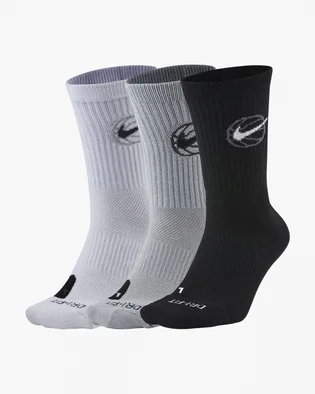 Носки унисекс Nike U Nk Crew Everyday Bball (3 пары) Black/White DA2123-902