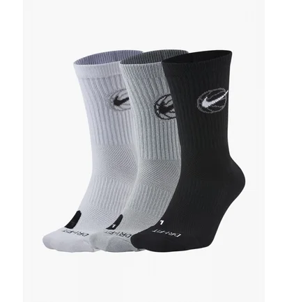 Шкарпетки унісекс Nike U Nk Crew Everyday Bball (3 пари) Black/White DA2123-902